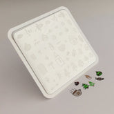 Cappuccino and Candles Christmas Plate (CjSC-06)  - CJS Small Stamping Plate